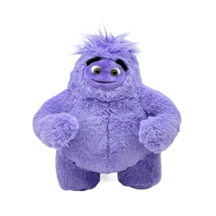 Cute Purple Monster Plush Toy – Fuzzy Furry Stuffed Creature with Big Eyes | Soft Cuddly Toy